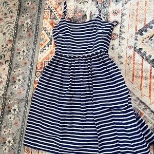 J. Crew Kids Dress in Navy and White Stripes